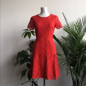 Red J Crew Lace Dress